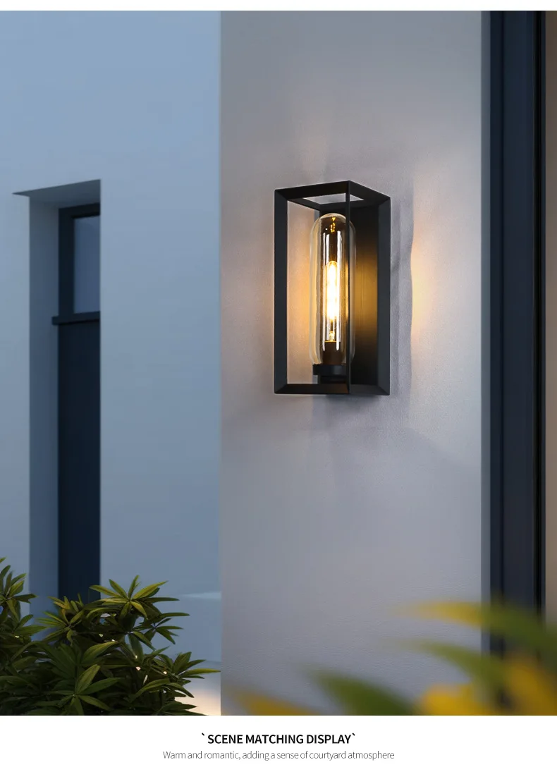 product modern outdoor led wall lamp simple waterproof for villa gate corridor balcony terrace courtyard lighting rainproof aluminum-6