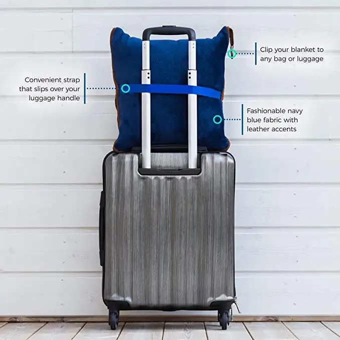 Luxury 4 In 1 Travel Blanket Soft Sherpa Blanket & Fleece Airplane