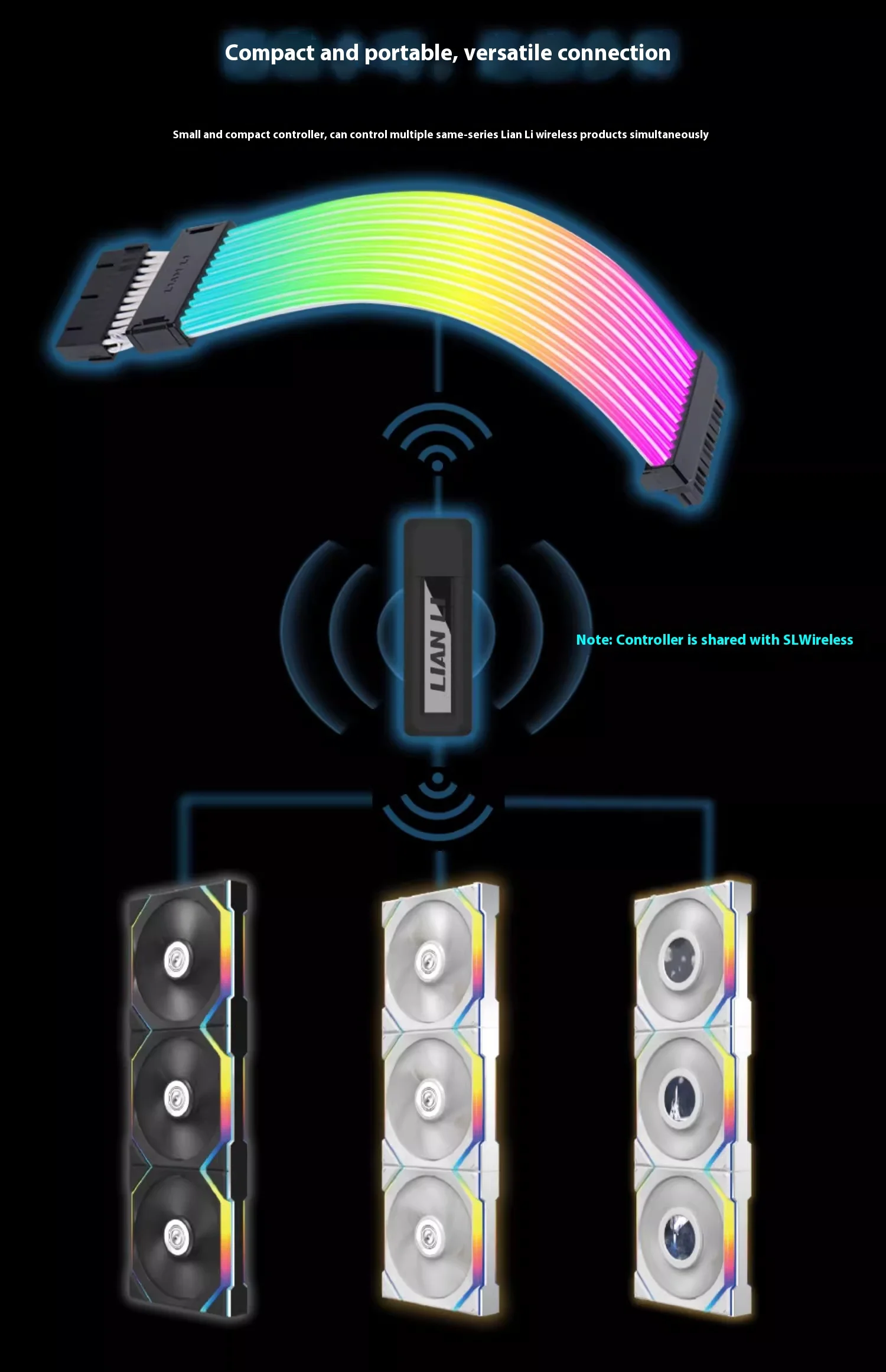 Lianli Neon Line Mainboard Graphics Card Extension Cable RGB