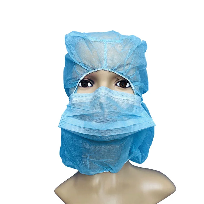 High Quality Pp Nonwoven Disposable Surgical Hood Cap With Face Mask