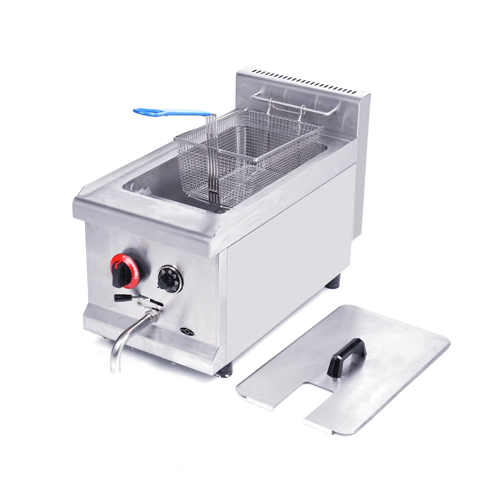 Commercial French Fries Potato Fryer 1 Tank 1 Basket Gas Deep Chicken