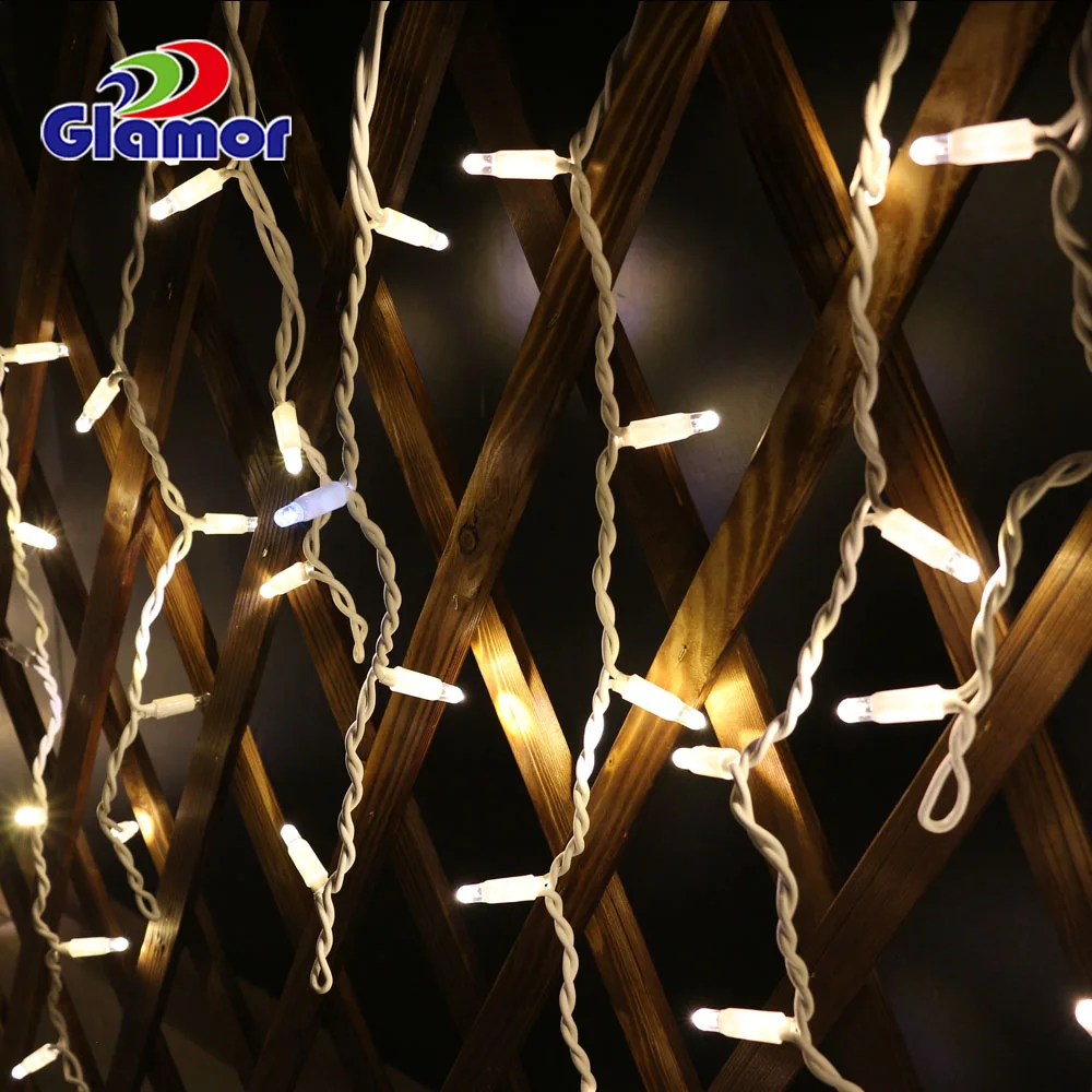 Glamor icicle lights outdoor led 110v 240v icicle fairy lights led curtain lights for christmas waterproof