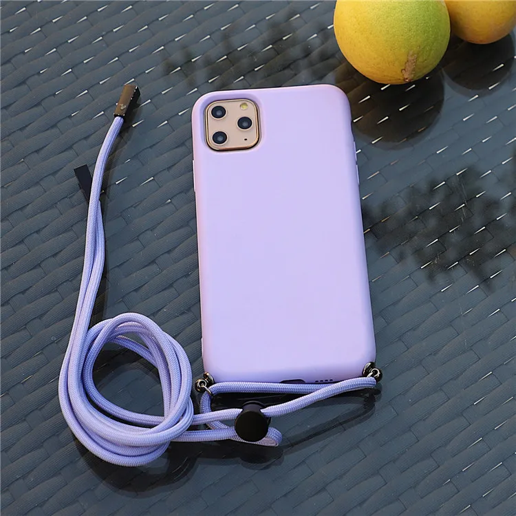 Soft Silicone Necklace Lanyard Back Cover For Iphone 11 Pro Max Phone Case