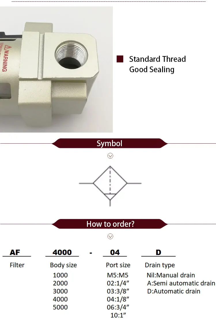 Pneumatic Air Filter G1/2 AF4000-04