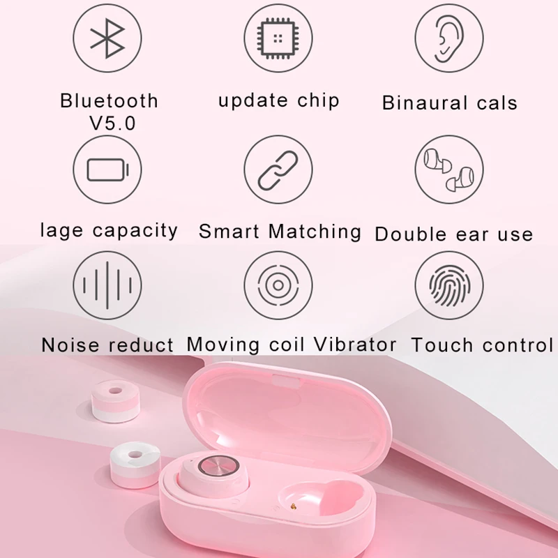 2020 Christmas gifts new promotion electronics bluetooths 5.0 wireless earphone headphones tw60 tw70 tws wireless earbuds - ANKUX.COM