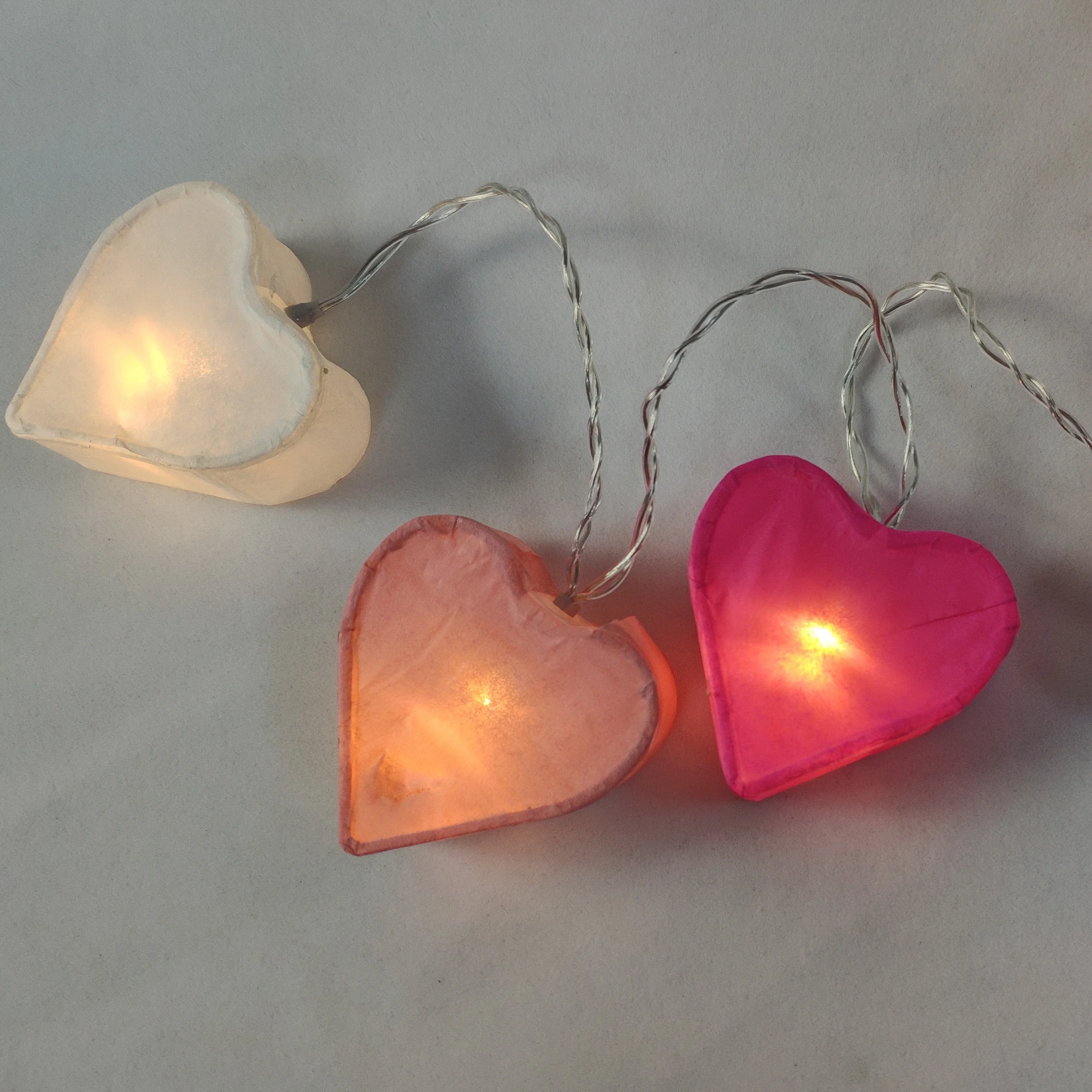 Romantic Love Colorful Paper Hearts String lights Lantern Lighting