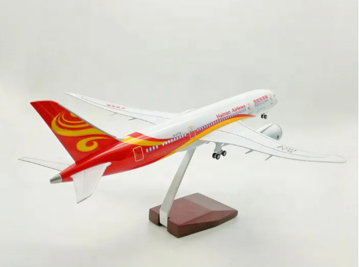 1/130 Resin Aircraft Hainan Airlines Boeing B787 Passanger Model W/ LED Light 