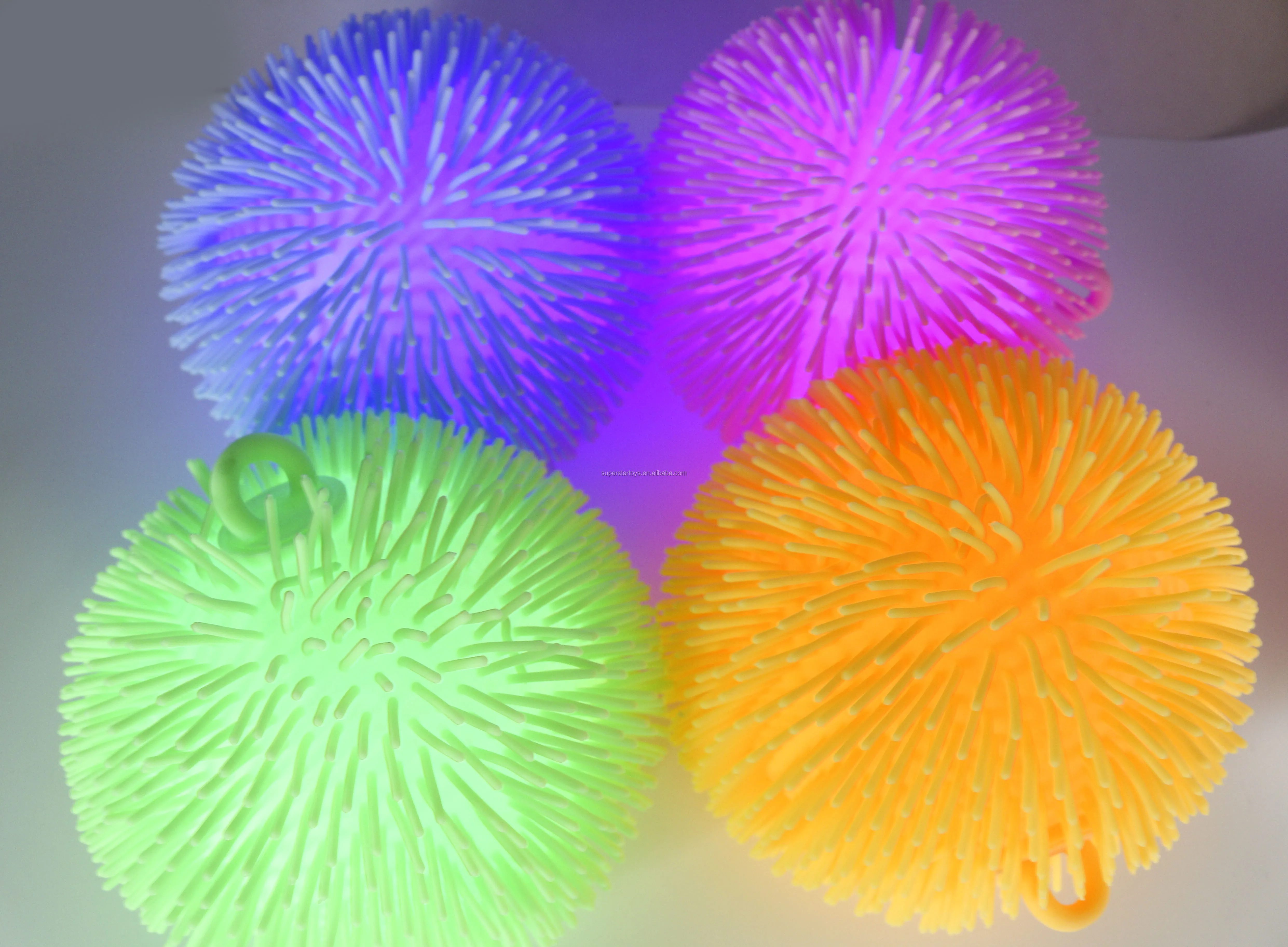 20cm Led Flashing Large Hairy Jumbo Huge Puffer Ball Flashing Led