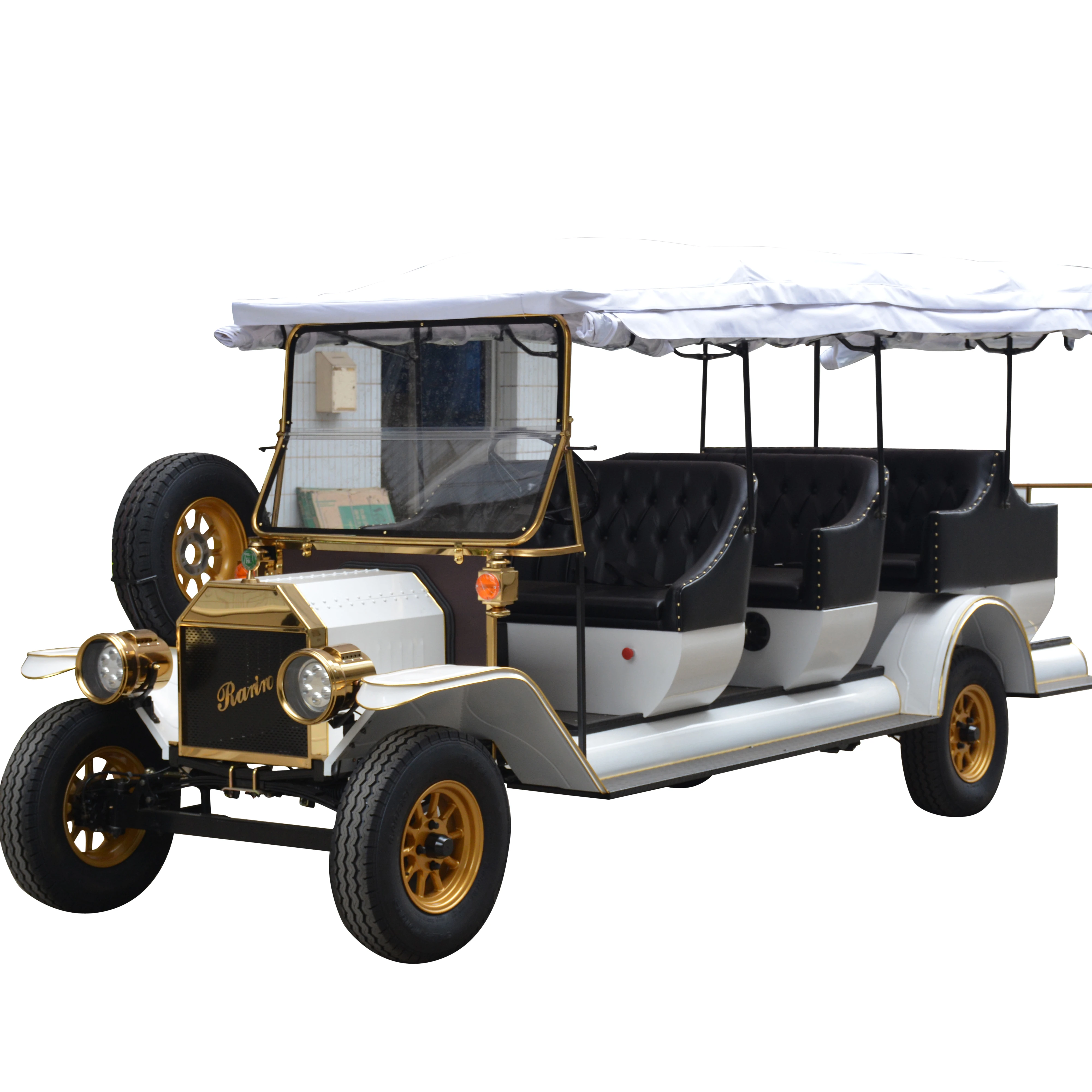 Rariro 9-12 seats electric metal body vintage buggy cart for Club, Golf Course, Hotel, School