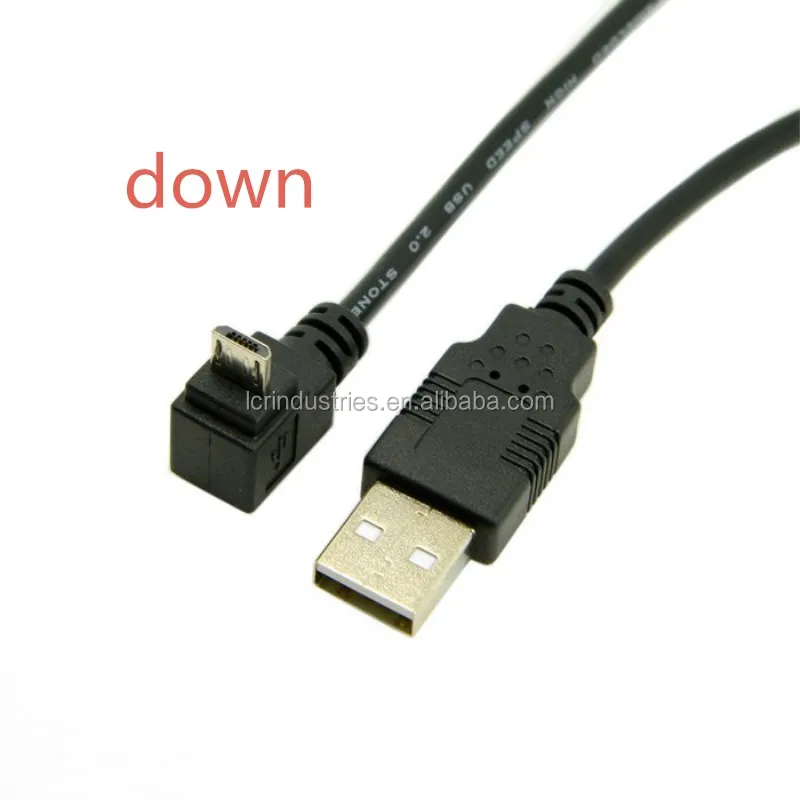 50cm 2725 USB 2.0 A male to 90 degree right angle micro usb data cable - ANKUX.COM