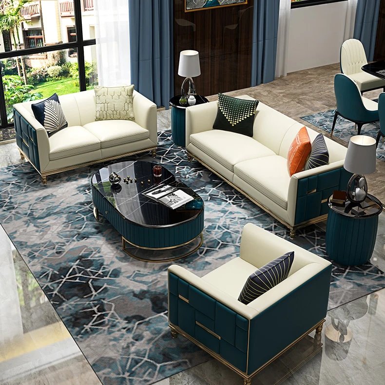 Living Room Furniture Set Modern Dining Room Sofa Leather Sectional