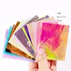 AMEIZII 16 Designs Nail Art Sticker Aurora Flame Laser Transfer Colorful Adhesive Nail Stickers for Nail Art Decoration Salon