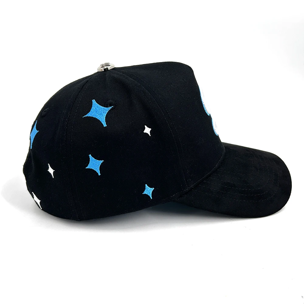 Custom 5 Panel 3D Embroidery Baseball Cap with Suede Lining