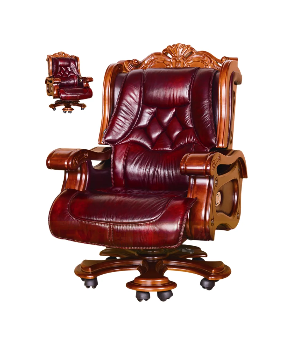 Home Office Gaming Boss Chair Reclining Swivel Chair Solid Wood Chairs