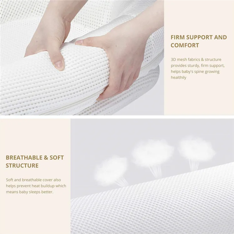 Best mother's love 100% organic 3D cotton portable baby lounger co-sleeper