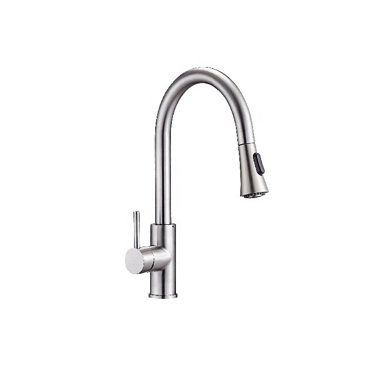 flexible deck mount single handle brass kitchen faucets with pull down sprayer