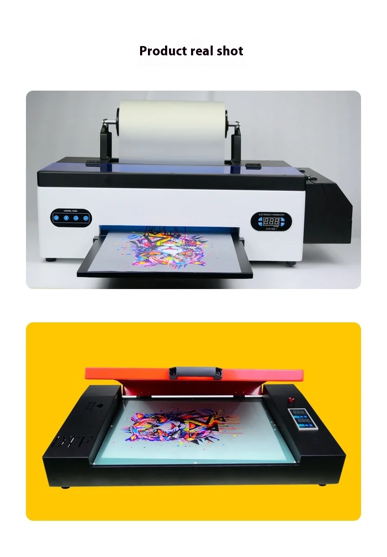 L1800 A3 DTF  Digital Color Printer White Ink Heat Transfer Clothing Fabric DIY Manual Powder Dried Key Feature Automatic