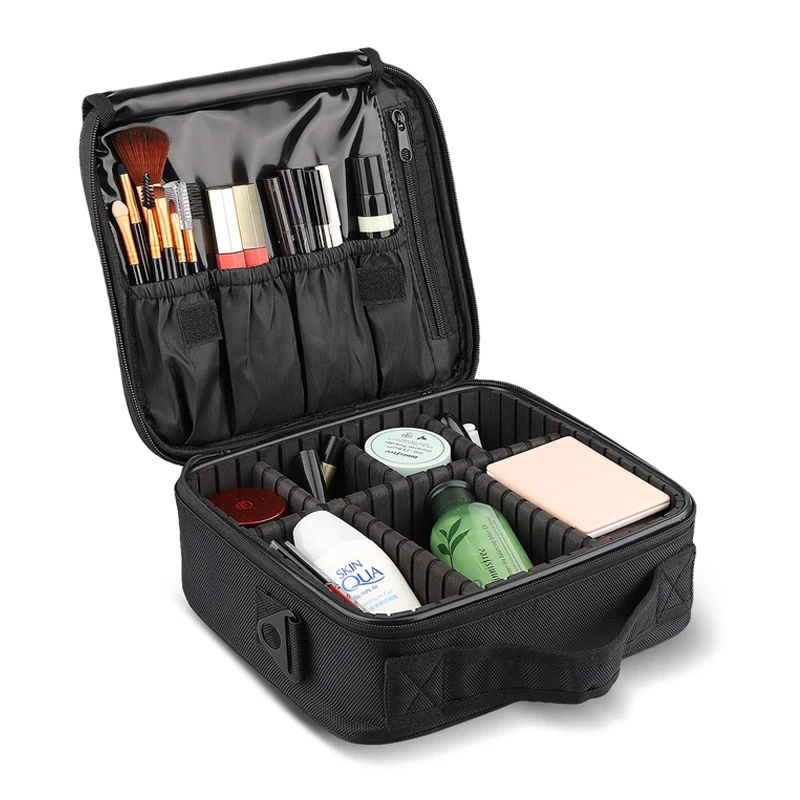 makeup bag with brush compartment