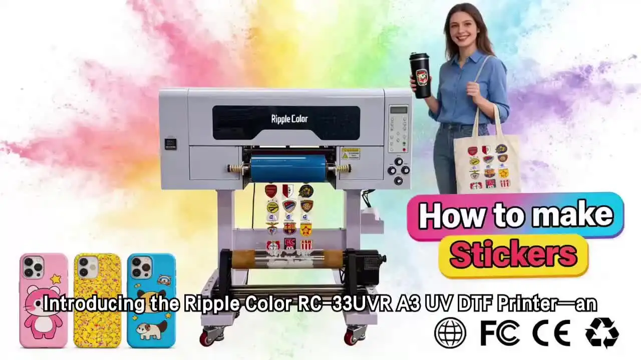 Factory Price New Ripple Color RC-33UVR A3 UV DTF Inkjet Printer