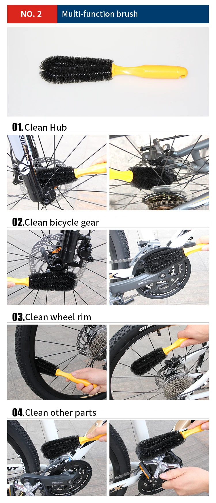 Bicycle Cleaning Kit Brush Set For Mtb Road Bike Chain Wheel