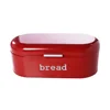 Large kitchen red storage canister iron food grade designer vintage metal bread bin