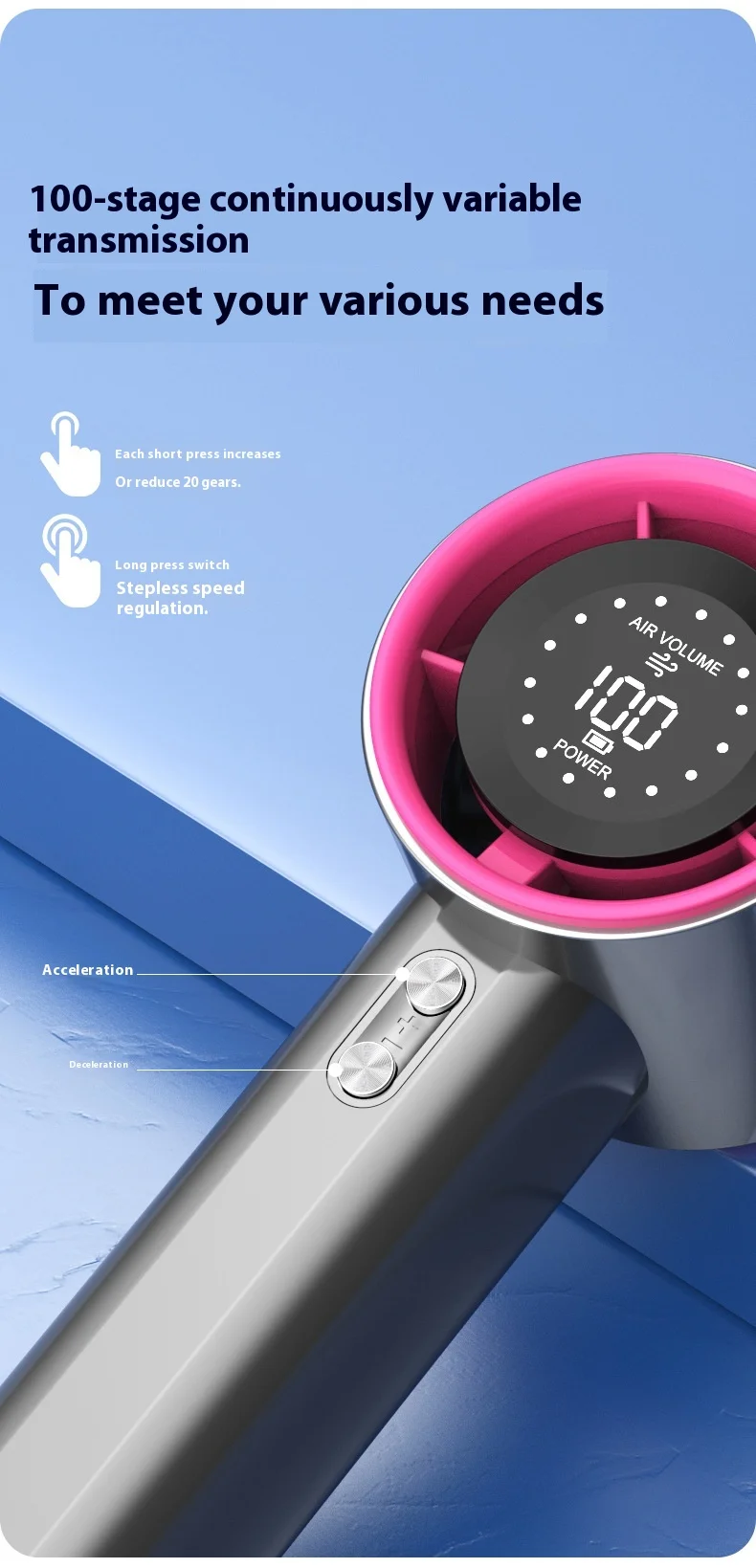 Handheld Foldable Portable Fan, USB, 4000mAh - detail 20