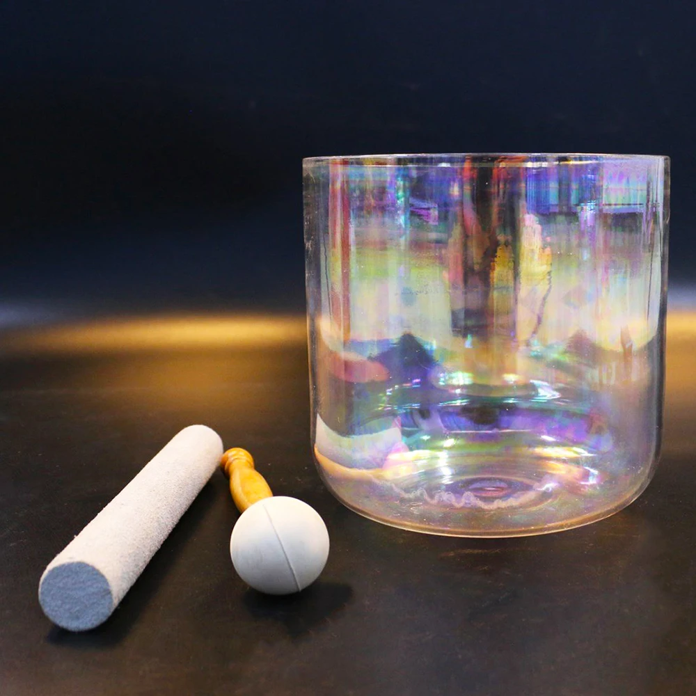 Success Wholesale Aurora Colorful Transparent Crystal Singing Bowl
