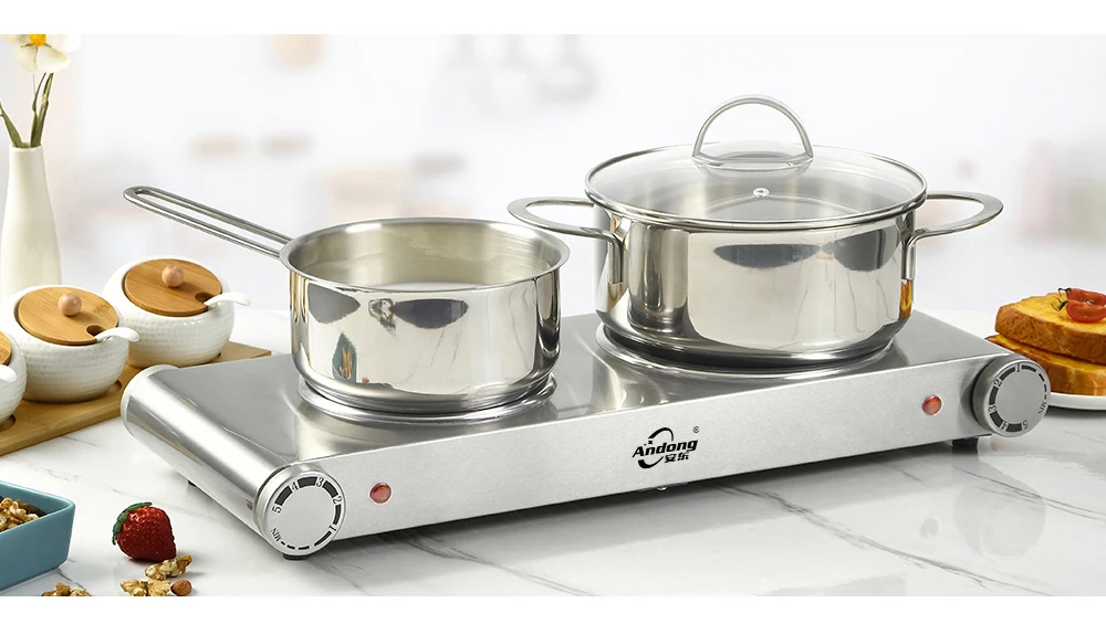 Household Portable Electric Stove With Double Ceramic Plate For Cooking