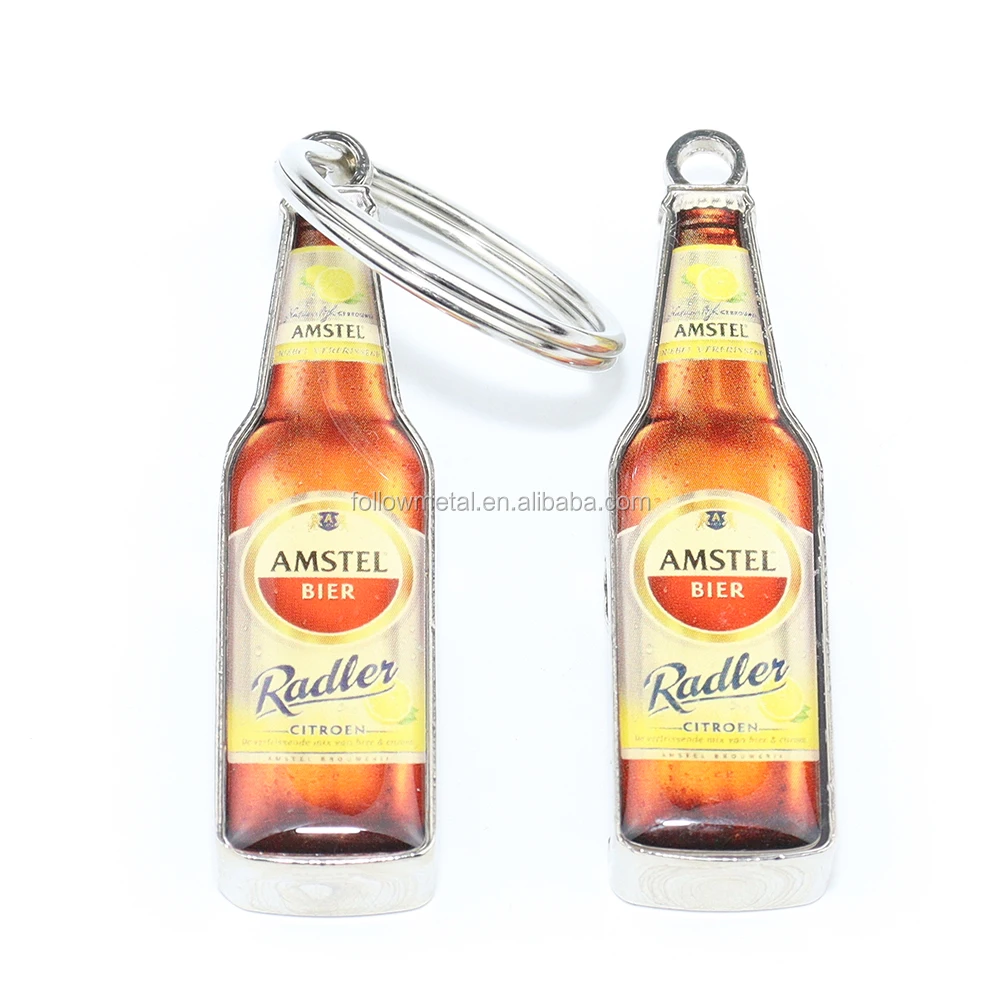 High Quality Custom Diecasting Bottle Shaped Beer Opener Keychain