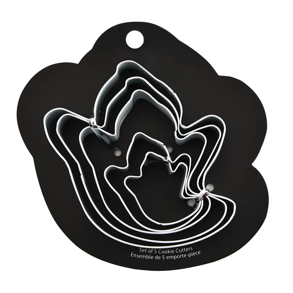 
5Piece Ghost Cookie Cutter Set with Powder Coating,Halloween Cookie Cutter Set 