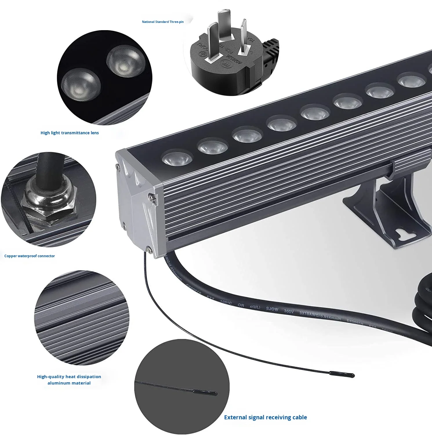 product outdoor ip65 waterproof smart remote control full color 36w wall washer building lighting-3