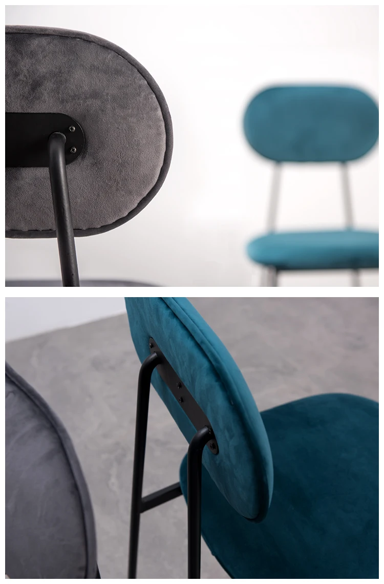 Nordic Light Iron Furniture Metal Fram Dining Chair For Restaurant