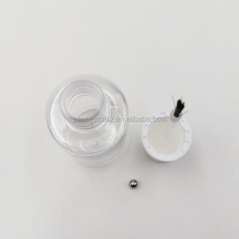 Small empty 20ml plastic touch up bottle with brush and steel ball