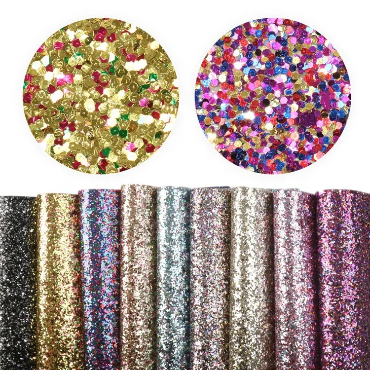 Wholesale Chunky Glitter Shimmer Canvas Sheets Fabric For Crafting