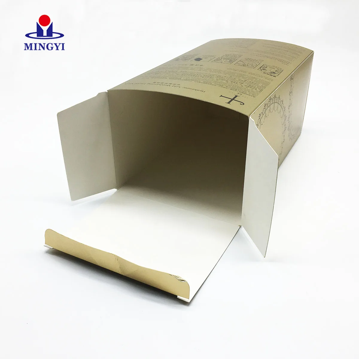 Small Paper Printing And Card Board Beauty Sponge Wine Glass Boxes Kraft Foldable Header Brownies Bottle Box Packaging With Lo