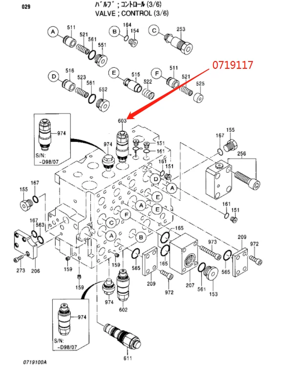 Original Excavator Valve Relief 0719117 For Hitachi Zx300-5 Zx330 Zx330 ...