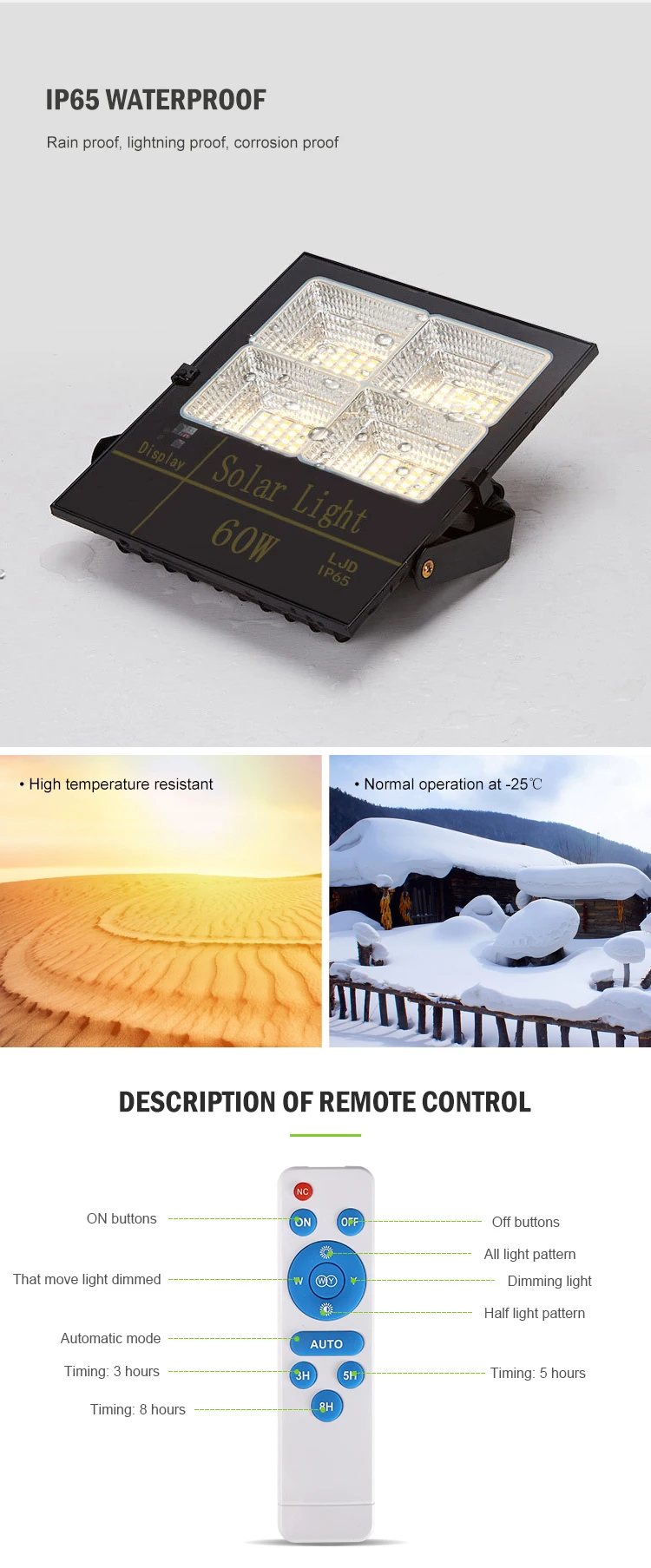 Aluminium Ip65 Waterproof Rechargeable Outdoor 30w 60w 100w 200w 300w LED Solar Power Flood Lamp