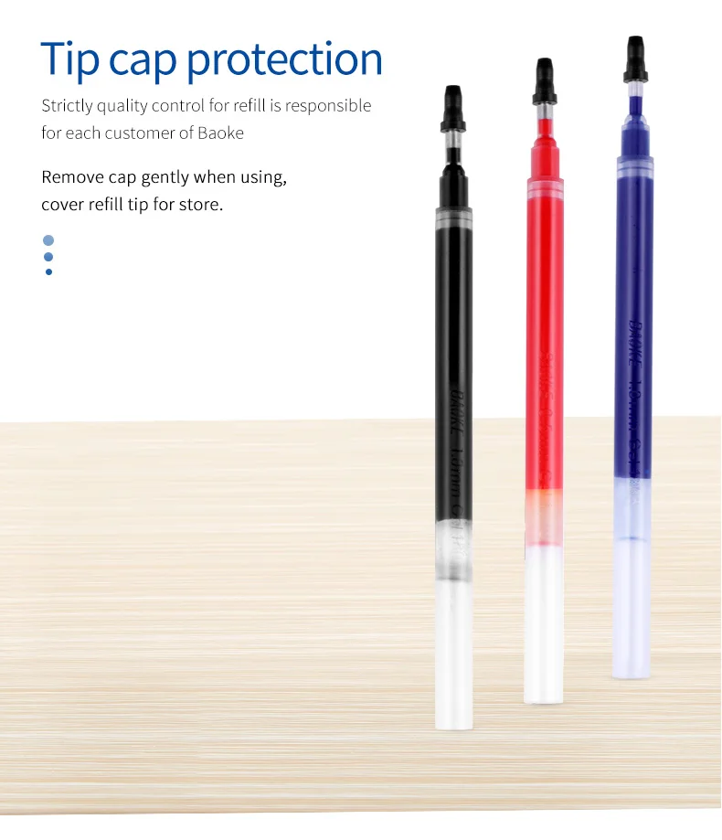 Baoke Smooth Writing Refill 1.0mm Rainbow Gel Ink Pen Refill With Jumbo