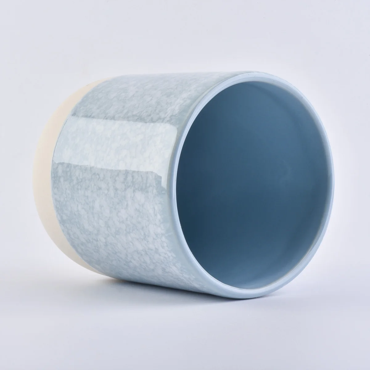 blue ceramic candle holder