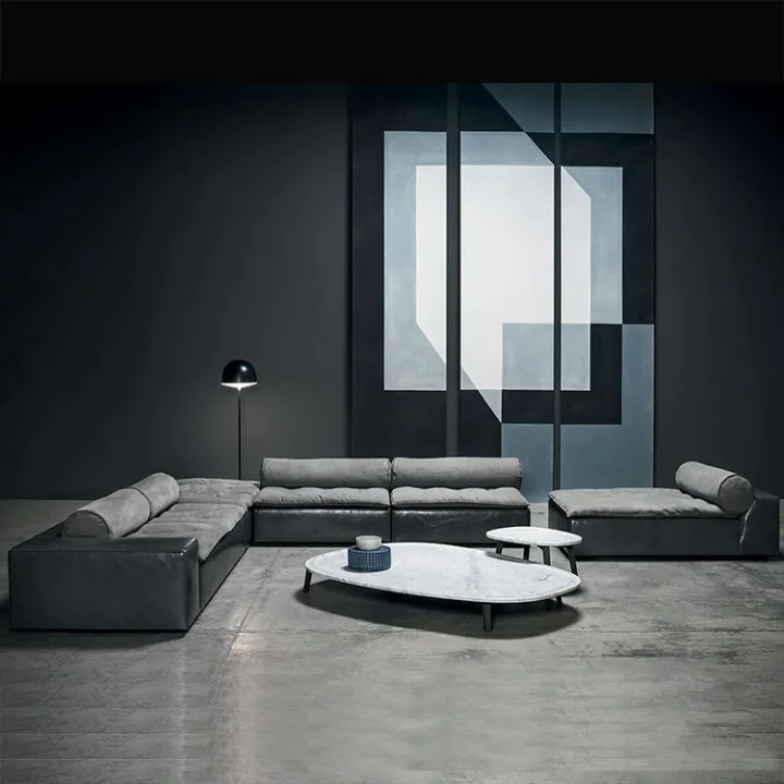 Corner Sofa Modern Italy Combination Sofa Living Room Furniture Light
