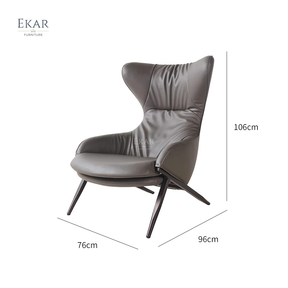 product ekar furniture leather comfortable leisure chair modern furniture living room chair-64