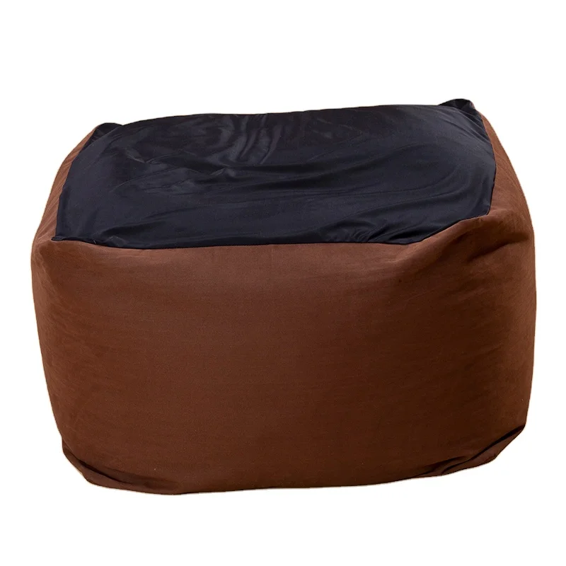 
Hot selling manufacturer spandex soft square stool bean bag for indoor furniture 