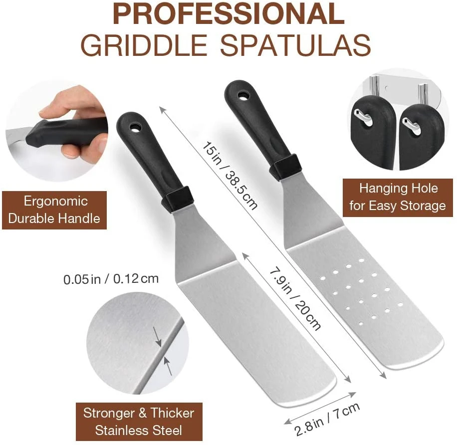 Outdoor Flat Top Griddle Accessories Cooking Tool Kit Set With Metal ...