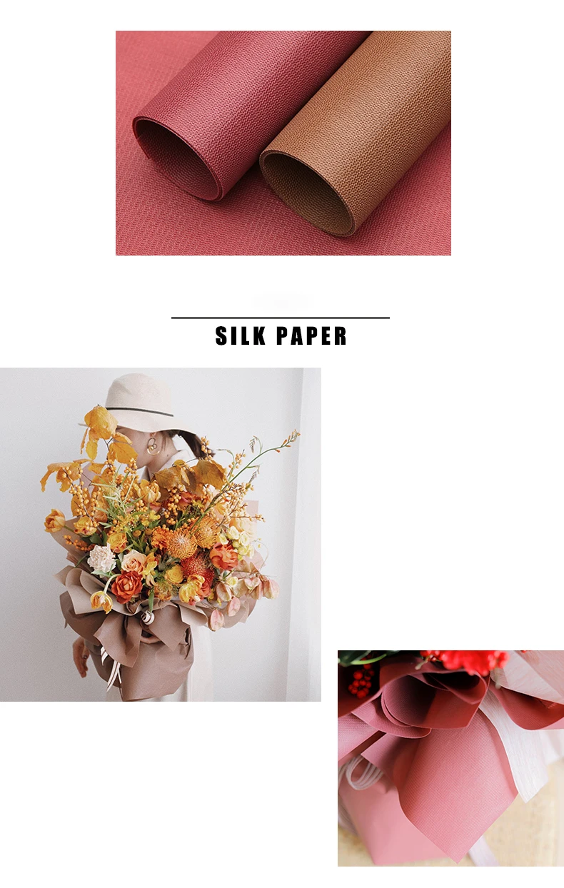 Wholesale 3d Printed Flower Bouquet Wrapping Paper Florist Waterproof
