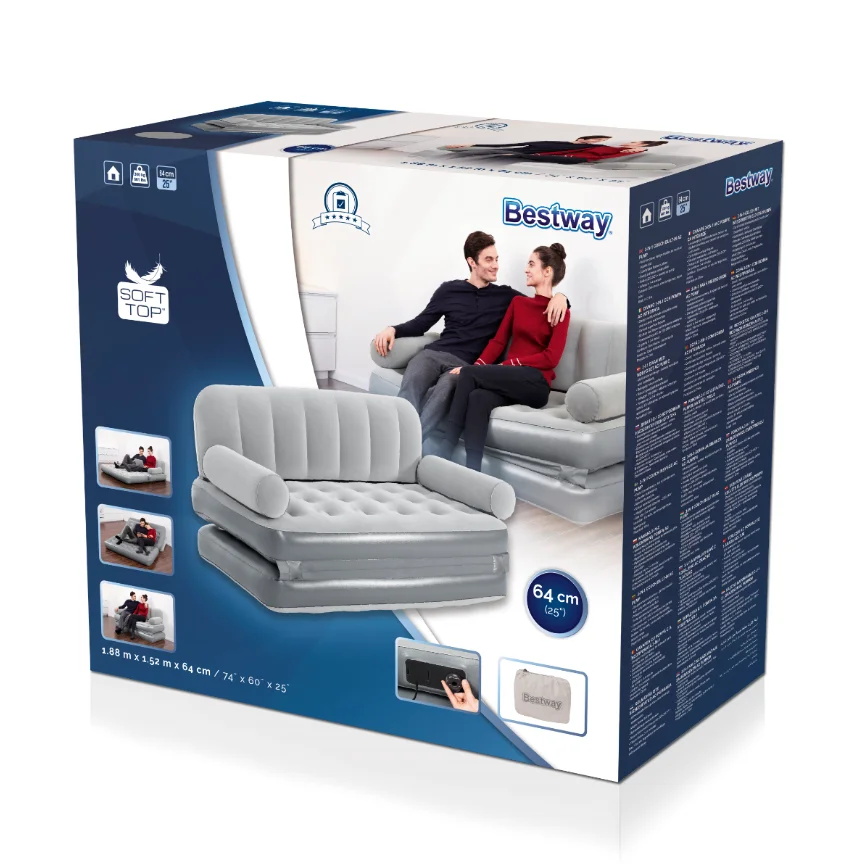 Bestway 75079 3in1 Couch Builtin Ac Pump Inflatable Couch Living