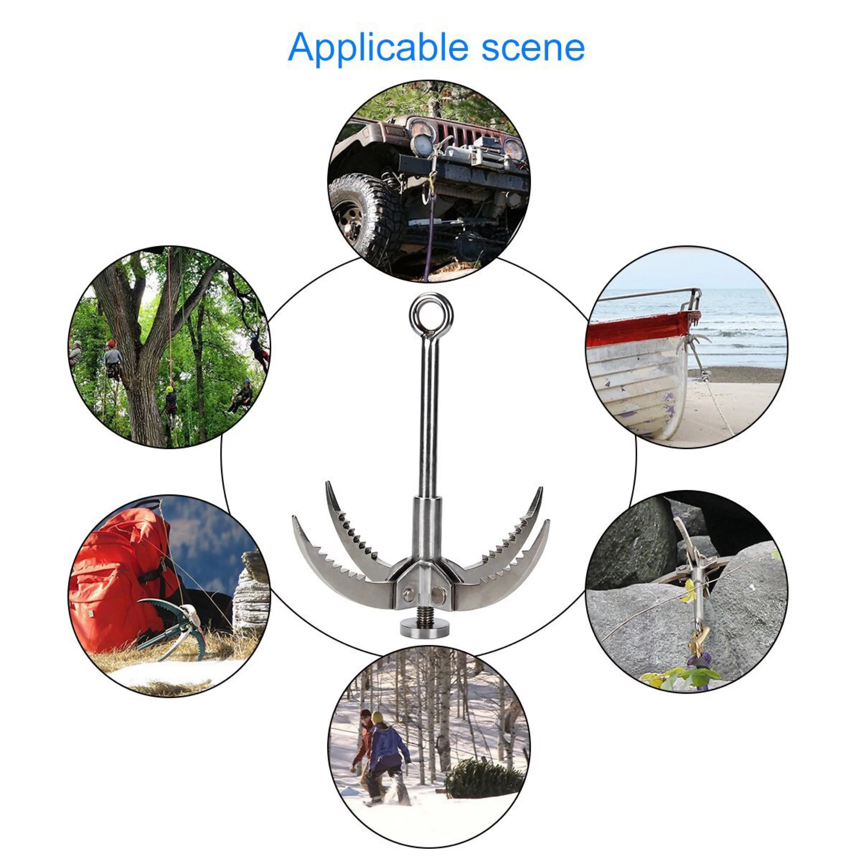 Waterproof Capsule Case Mini Grappling Hook Multifunction Titanium Hand Tool for Emergency