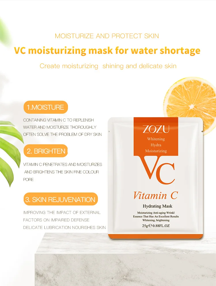 Wholesale ZOZU moisturizing facial mask hydrating vitamin C organic face mask