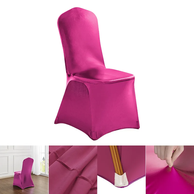 High-End Gilded Gold Elastic Four-Corner Chair Cover for Hotel Wedding Banquet Scenes Factory Direct Supply