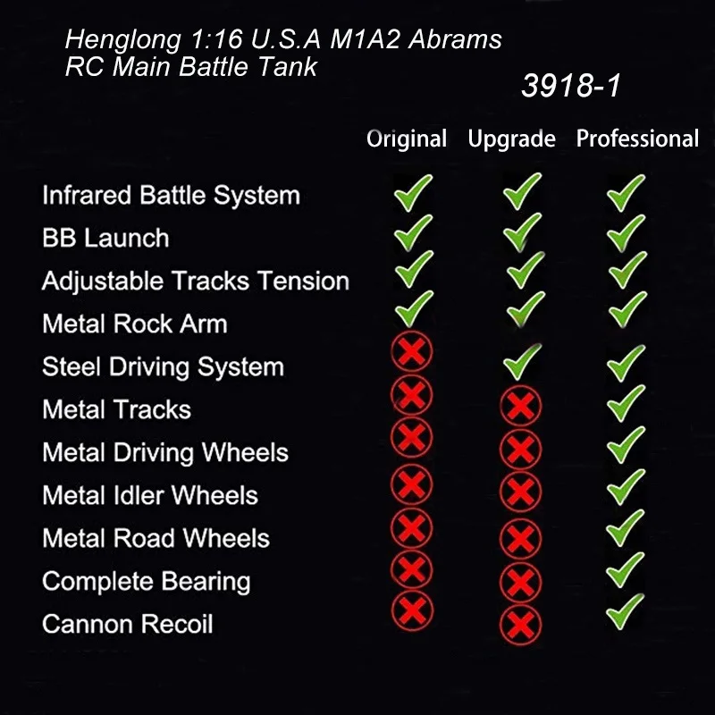Rc 1/16 Battle R/C Henglong 3918-1Pro Tank 2.4Ghz Large All Rc 1:16 Tank Hooben Tik Tok(10)