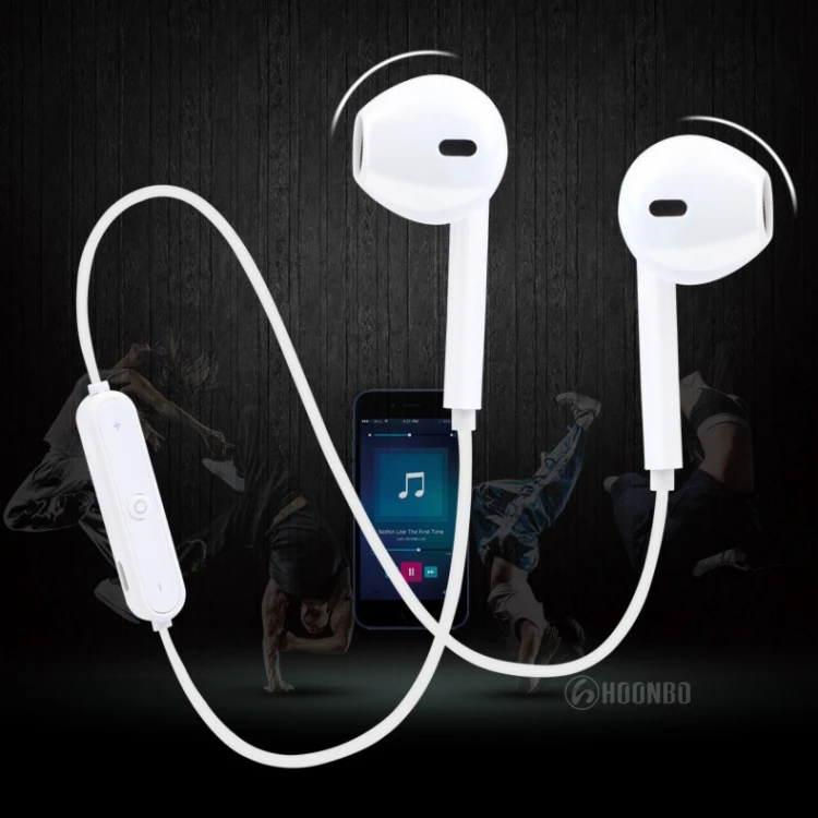 S6 Sport Neckband Wireless Headphone Bluetooth Earphone Headphone For iPhone 7 8 X with Microphone call volume control Headphone